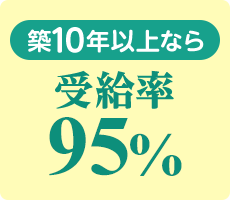 築10年以上なら受給率95％